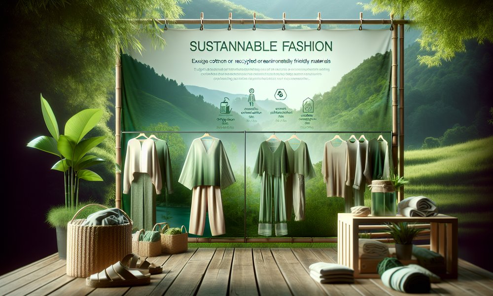 An artistic representation of sustainable fashion, blending style with environmental consciousness.